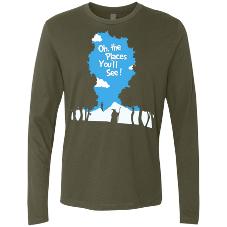 T-Shirts Military Green / Small Places Youll See Men's Premium Long Sleeve