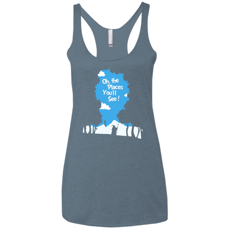 T-Shirts Indigo / X-Small Places Youll See Women's Triblend Racerback Tank