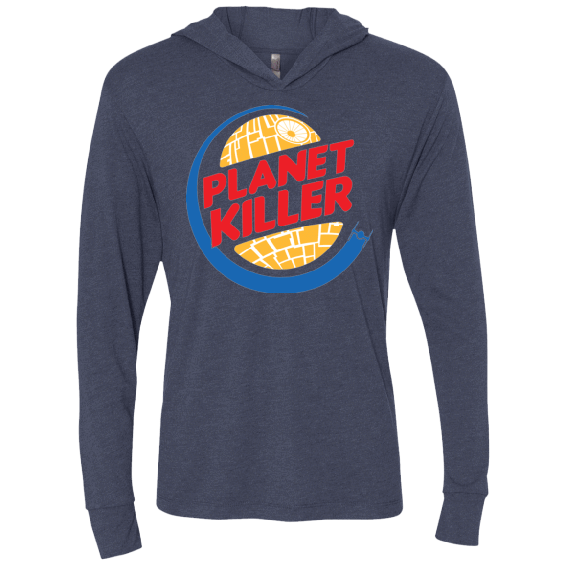 Planet Killer Triblend Long Sleeve Hoodie Tee