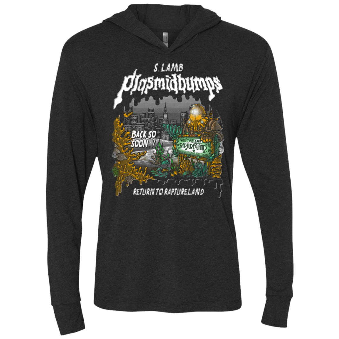 T-Shirts Vintage Black / X-Small Plasmidbumps Return Triblend Long Sleeve Hoodie Tee