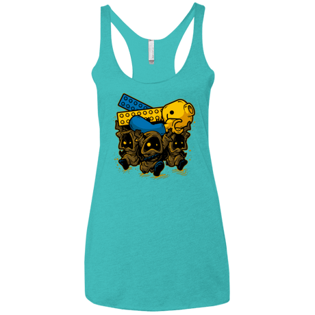 T-Shirts Tahiti Blue / X-Small PLASTIC DEBRIS Women's Triblend Racerback Tank