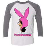 T-Shirts Heather White/Premium Heather / X-Small Playburger Men's Triblend 3/4 Sleeve
