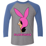 T-Shirts Premium Heather/Vintage Royal / X-Small Playburger Men's Triblend 3/4 Sleeve