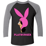 T-Shirts Vintage Black/Premium Heather / X-Small Playburger Men's Triblend 3/4 Sleeve
