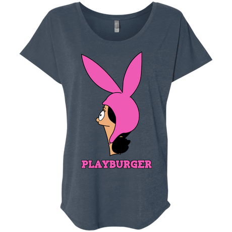 T-Shirts Indigo / X-Small Playburger Triblend Dolman Sleeve