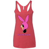 T-Shirts Vintage Red / X-Small Playburger Women's Triblend Racerback Tank