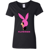 T-Shirts Black / S Playburger Women's V-Neck T-Shirt