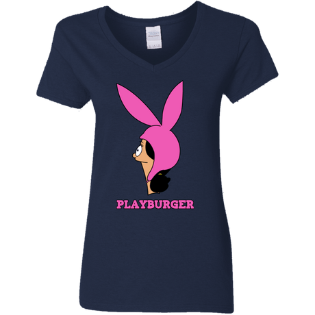 T-Shirts Navy / S Playburger Women's V-Neck T-Shirt