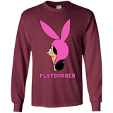 T-Shirts Maroon / YS Playburger Youth Long Sleeve T-Shirt