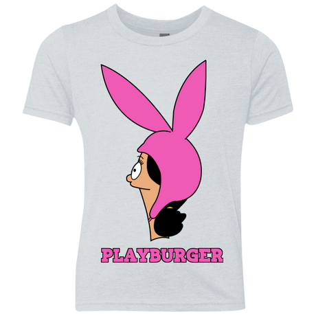 T-Shirts Heather White / YXS Playburger Youth Triblend T-Shirt