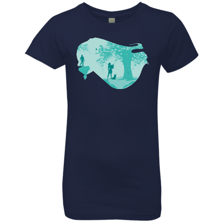 T-Shirts Midnight Navy / YXS Poca Portrait Pop Girls Premium T-Shirt