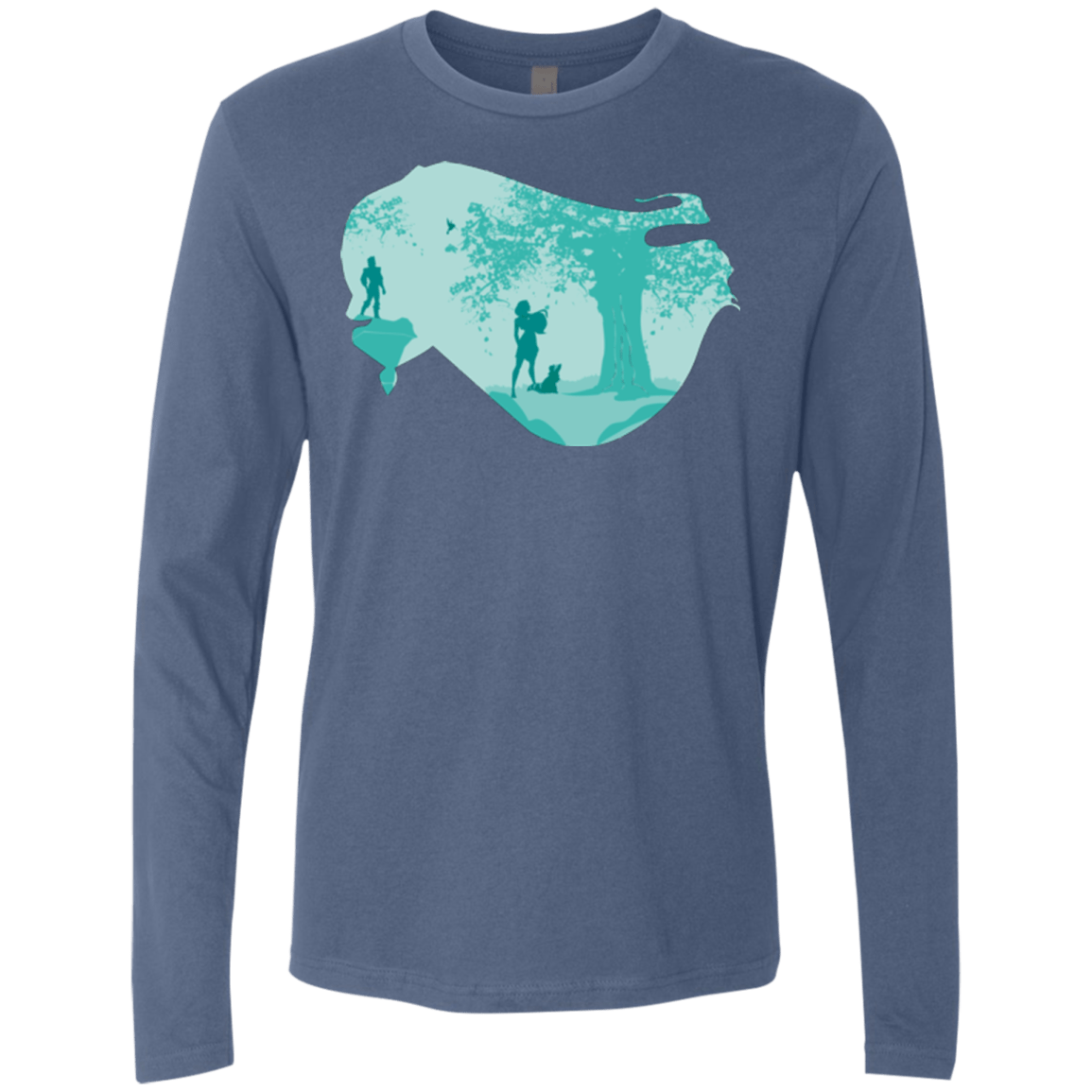 T-Shirts Indigo / Small Poca Portrait Pop Men's Premium Long Sleeve