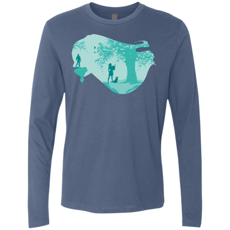 T-Shirts Indigo / Small Poca Portrait Pop Men's Premium Long Sleeve