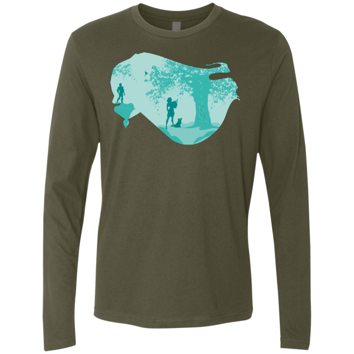 T-Shirts Military Green / Small Poca Portrait Pop Men's Premium Long Sleeve