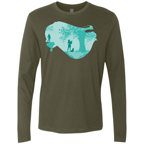 T-Shirts Military Green / Small Poca Portrait Pop Men's Premium Long Sleeve
