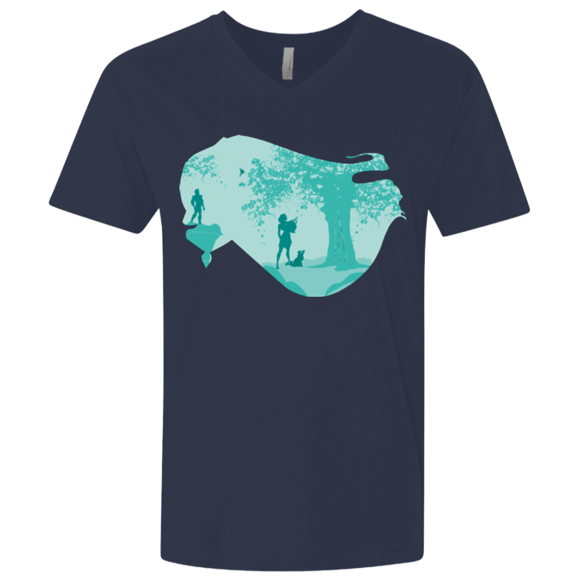 T-Shirts Midnight Navy / X-Small Poca Portrait Pop Men's Premium V-Neck