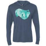 T-Shirts Indigo / X-Small Poca Portrait Pop Triblend Long Sleeve Hoodie Tee