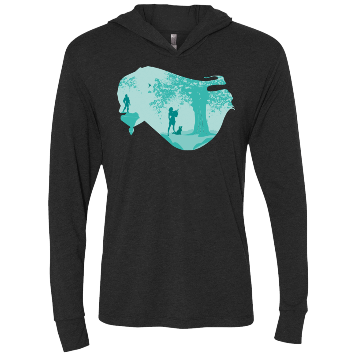 T-Shirts Vintage Black / X-Small Poca Portrait Pop Triblend Long Sleeve Hoodie Tee