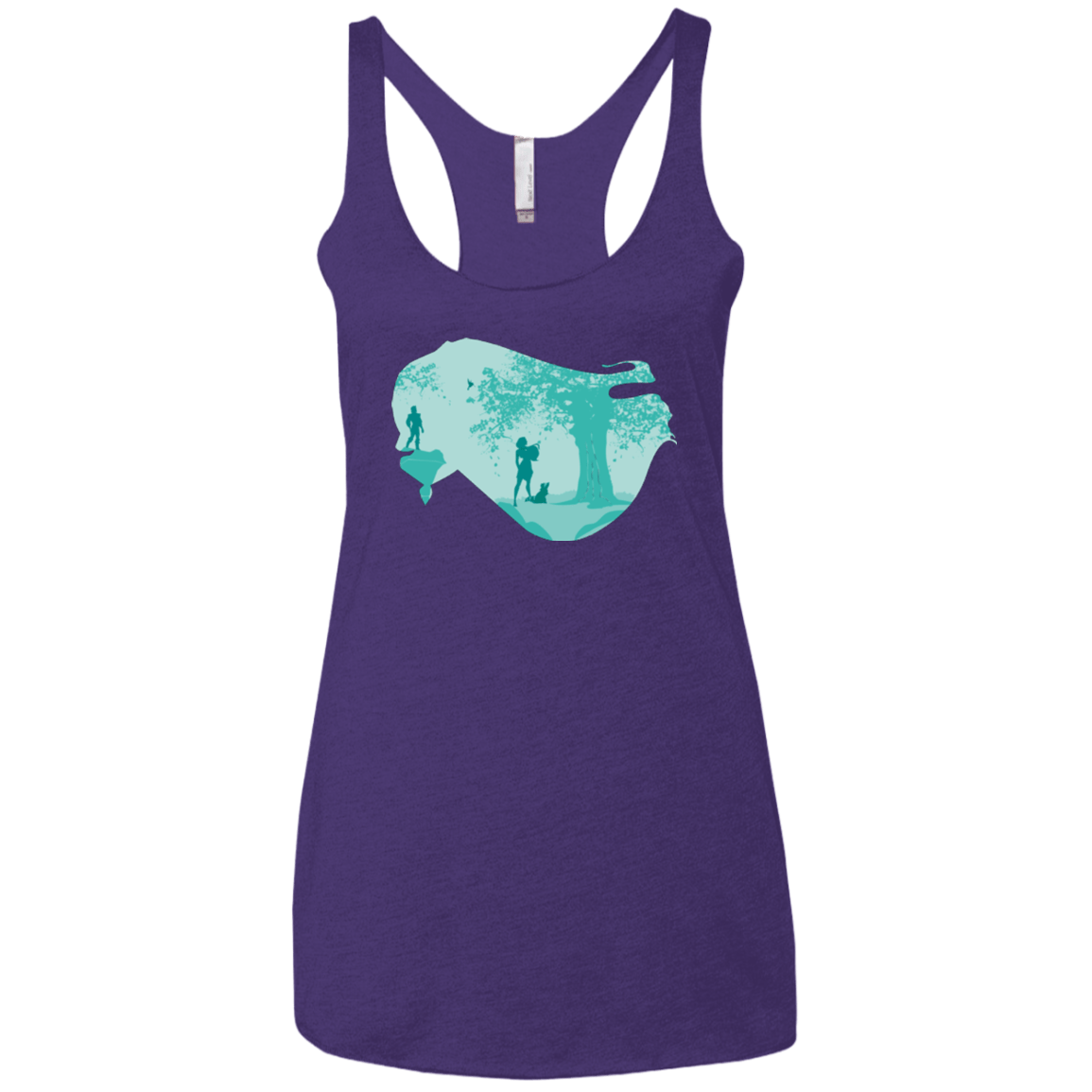 T-Shirts Purple / X-Small Poca Portrait Pop Women's Triblend Racerback Tank