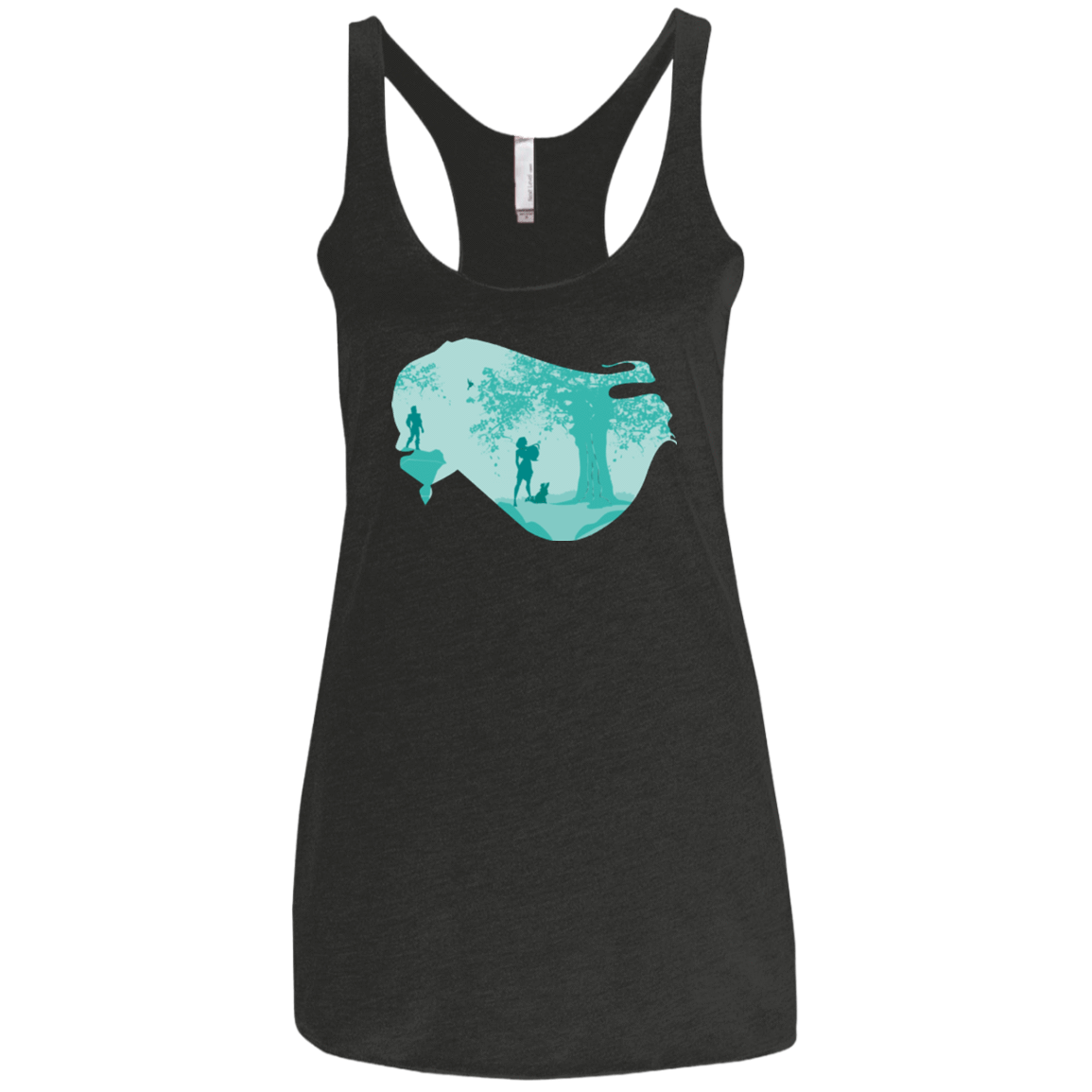 T-Shirts Vintage Black / X-Small Poca Portrait Pop Women's Triblend Racerback Tank