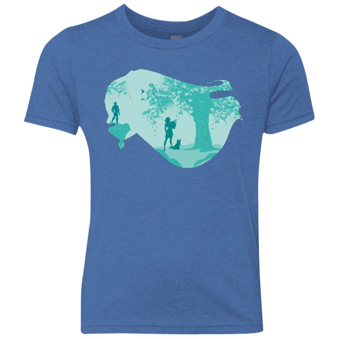 T-Shirts Vintage Royal / YXS Poca Portrait Pop Youth Triblend T-Shirt