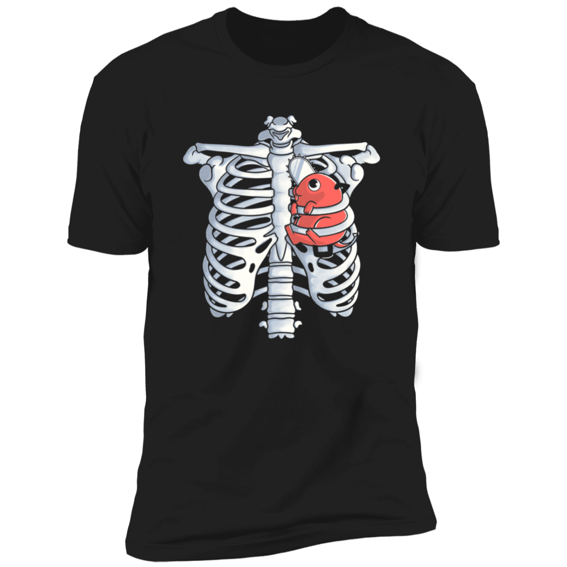 T-Shirts Black / X-Small Pochita Heart Men's Premium T-Shirt