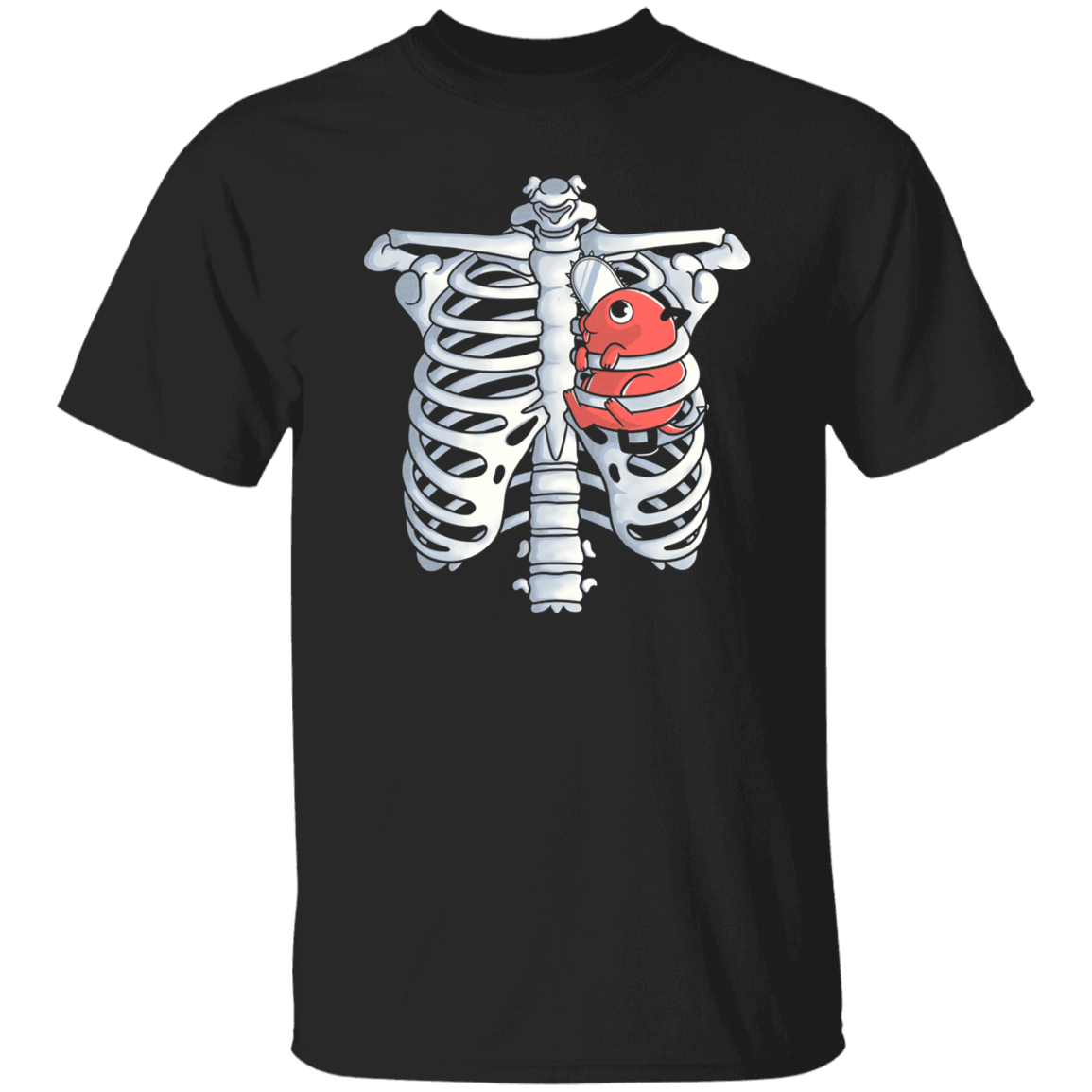T-Shirts Black / S Pochita Heart T-Shirt