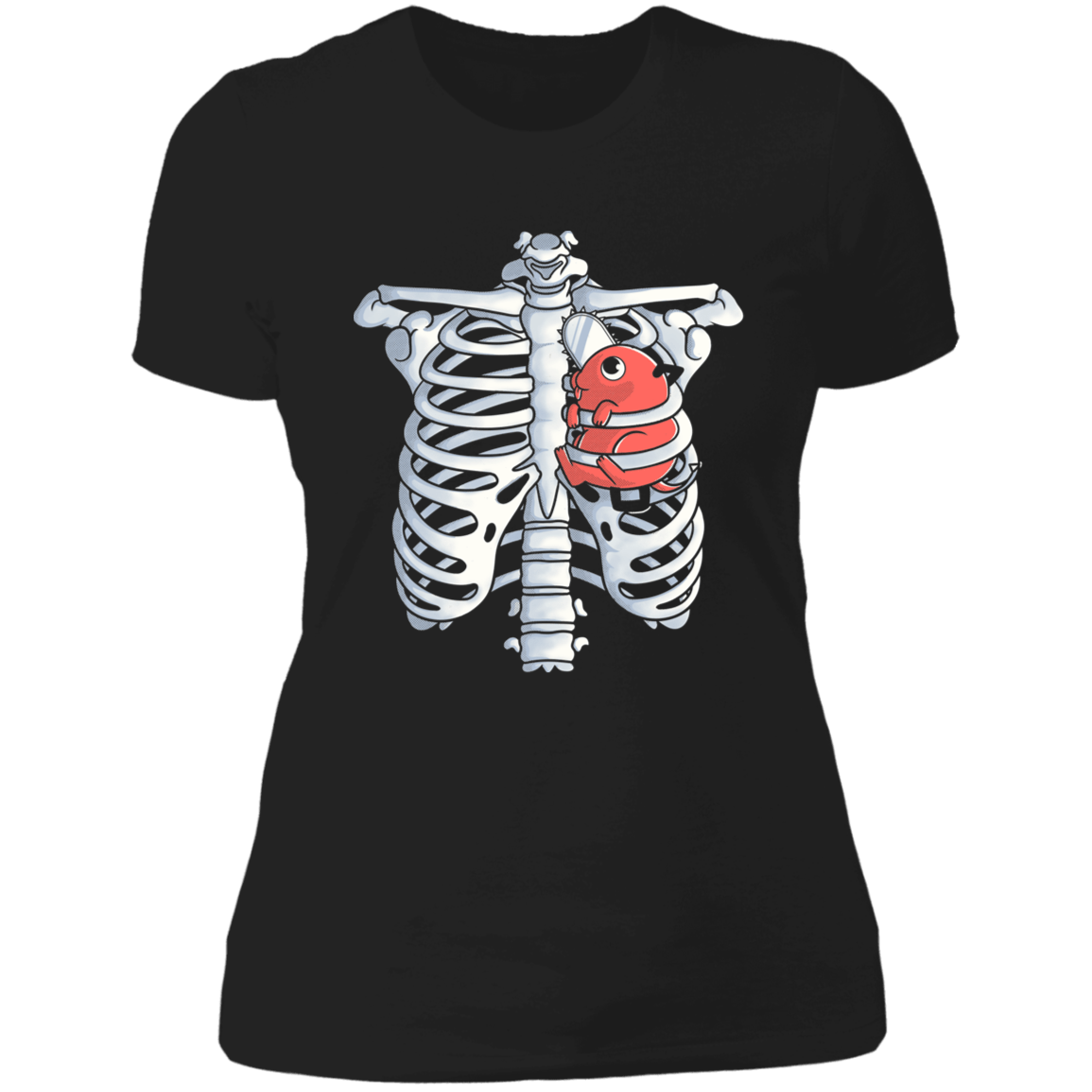 T-Shirts Black / X-Small Pochita Heart Women's Premium T-Shirt