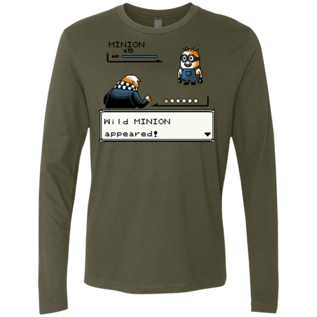 T-Shirts Military Green / S Pocket minions Men's Premium Long Sleeve