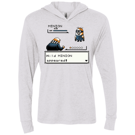 T-Shirts Heather White / X-Small Pocket minions Triblend Long Sleeve Hoodie Tee