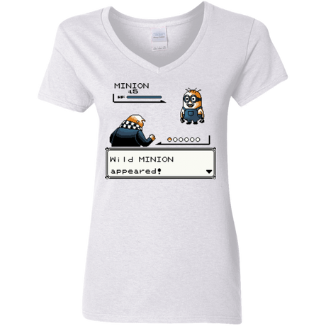 T-Shirts White / S Pocket minions Women's V-Neck T-Shirt