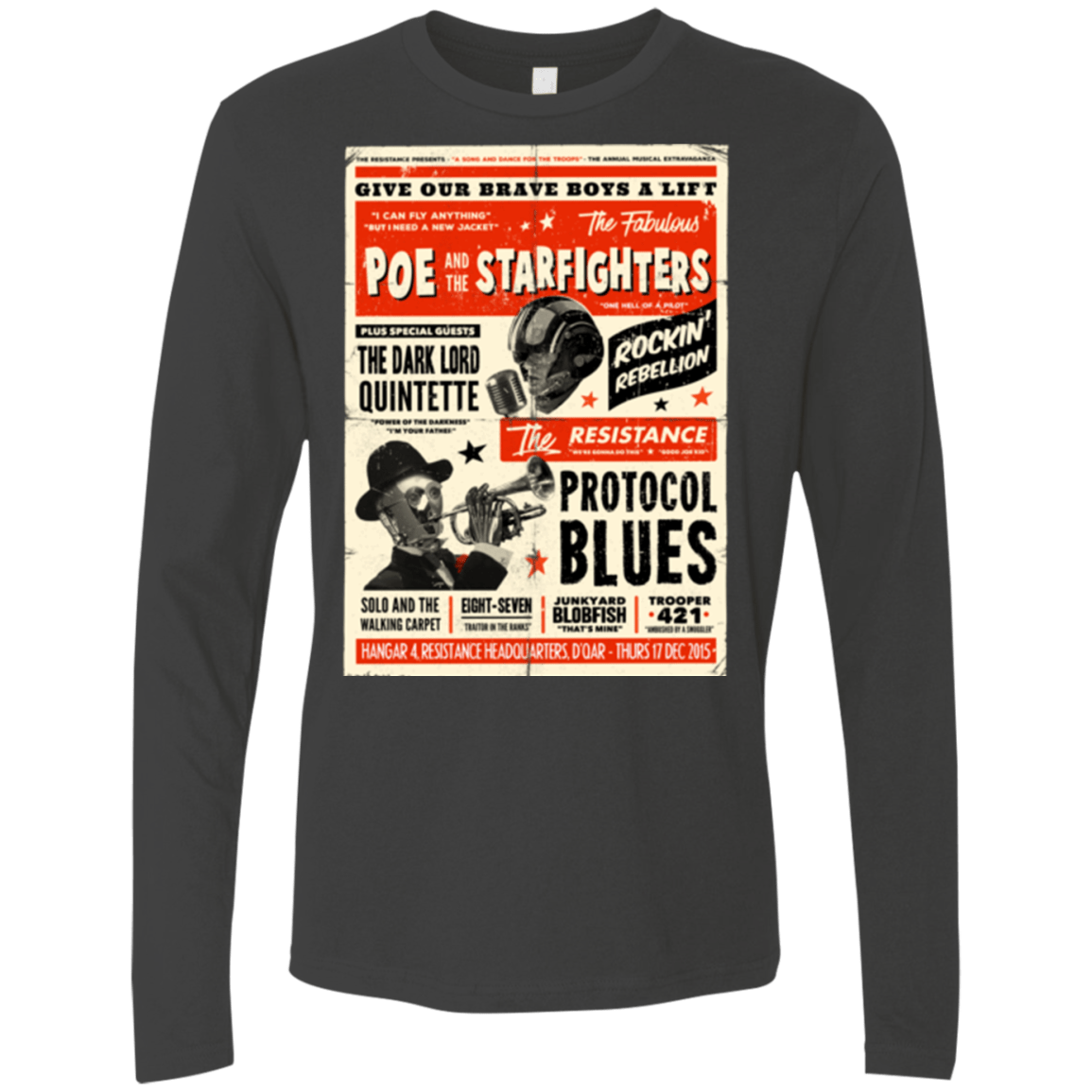 T-Shirts Heavy Metal / Small Poe and The Starfighters Men's Premium Long Sleeve