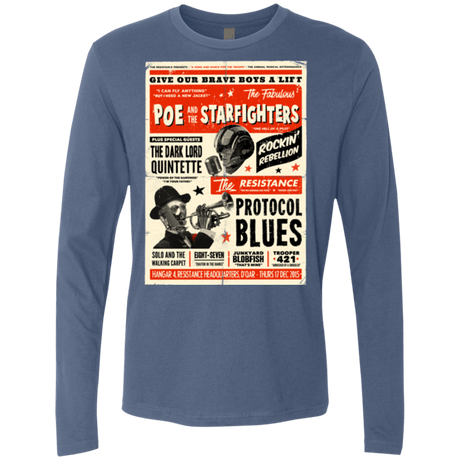 T-Shirts Indigo / Small Poe and The Starfighters Men's Premium Long Sleeve