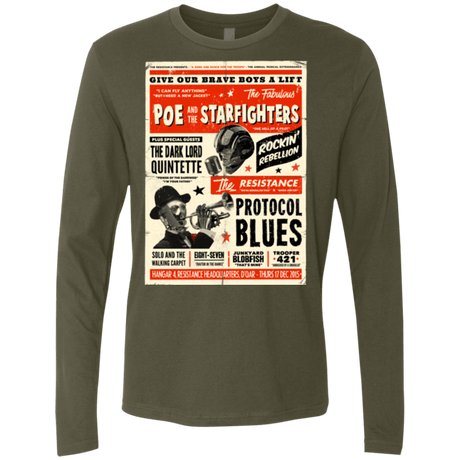 T-Shirts Military Green / Small Poe and The Starfighters Men's Premium Long Sleeve