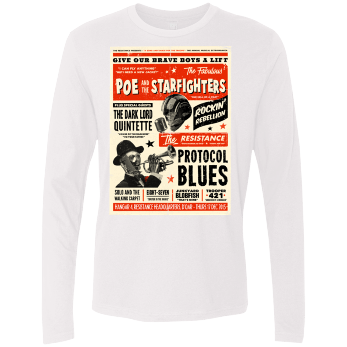 T-Shirts White / Small Poe and The Starfighters Men's Premium Long Sleeve