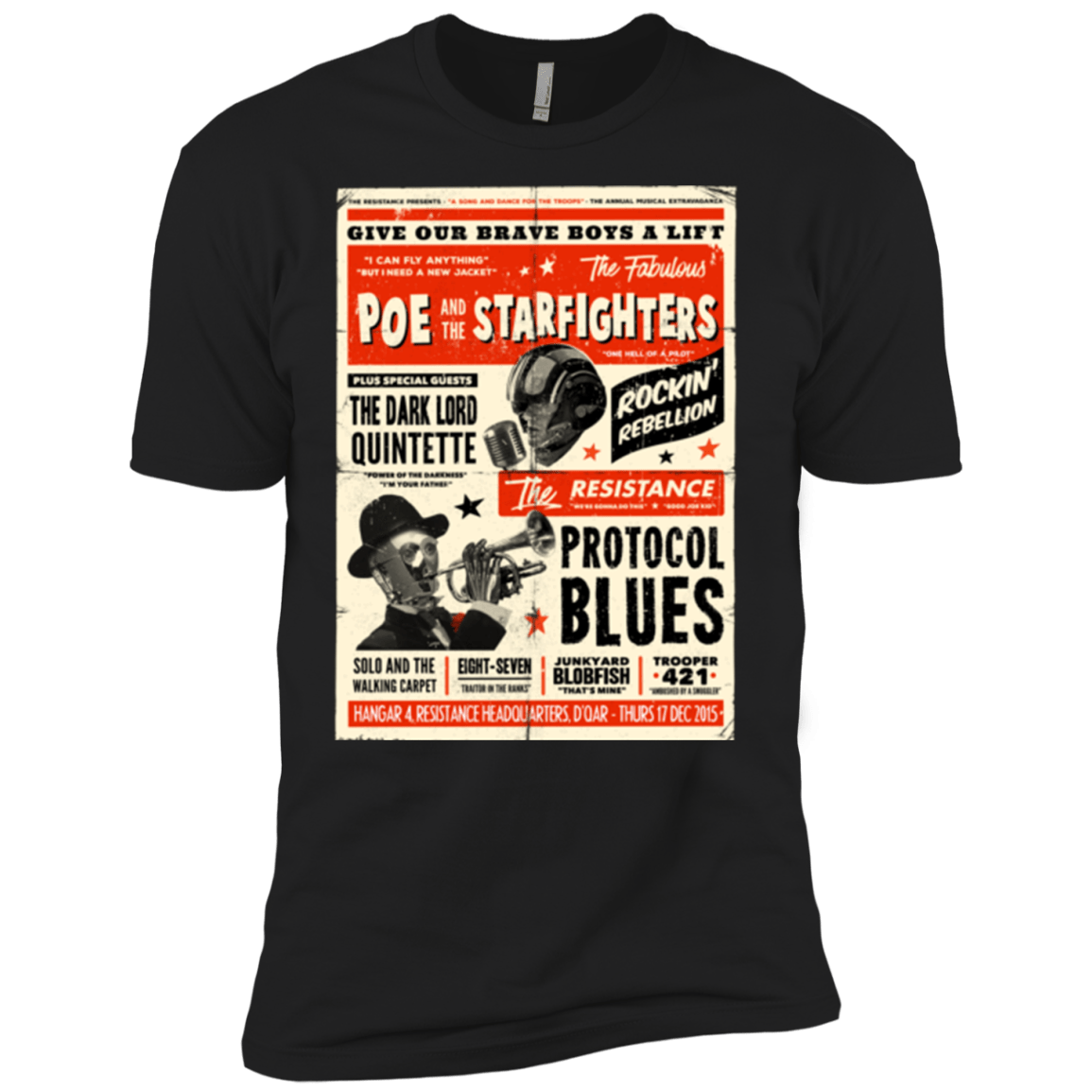 T-Shirts Black / X-Small Poe and The Starfighters Men's Premium T-Shirt