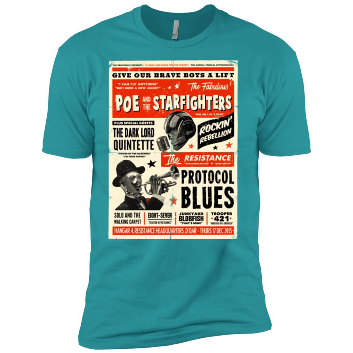 T-Shirts Tahiti Blue / X-Small Poe and The Starfighters Men's Premium T-Shirt