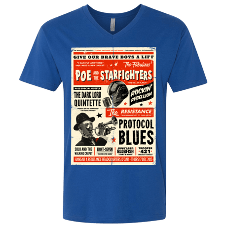 T-Shirts Royal / X-Small Poe and The Starfighters Men's Premium V-Neck