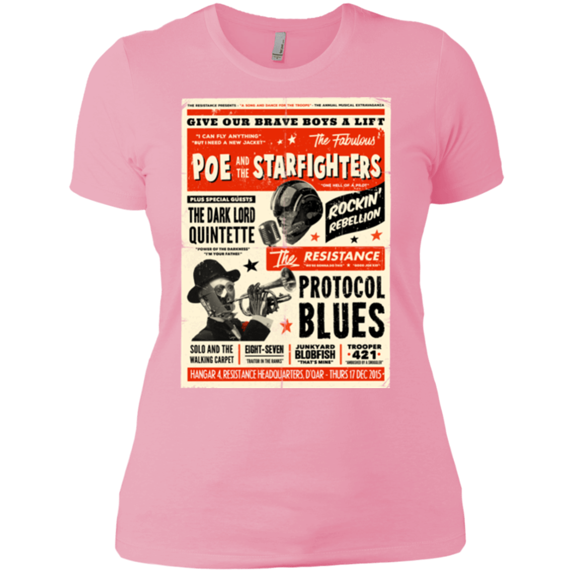 T-Shirts Light Pink / X-Small Poe and The Starfighters Women's Premium T-Shirt