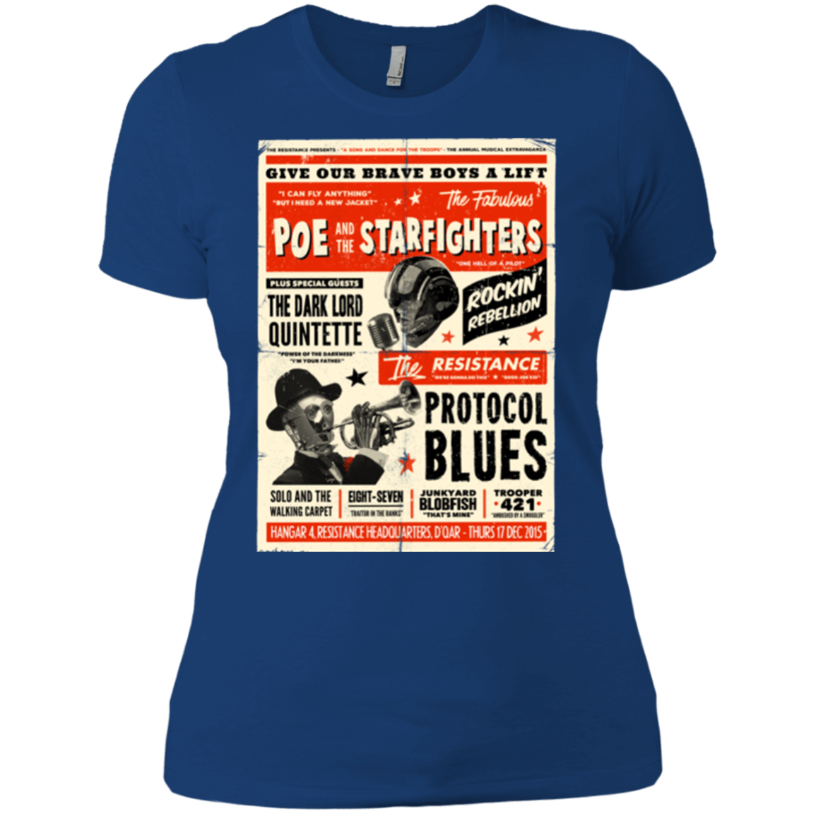 T-Shirts Royal / X-Small Poe and The Starfighters Women's Premium T-Shirt