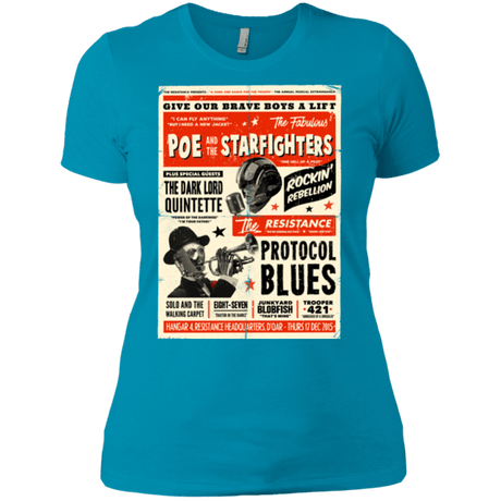 T-Shirts Turquoise / X-Small Poe and The Starfighters Women's Premium T-Shirt