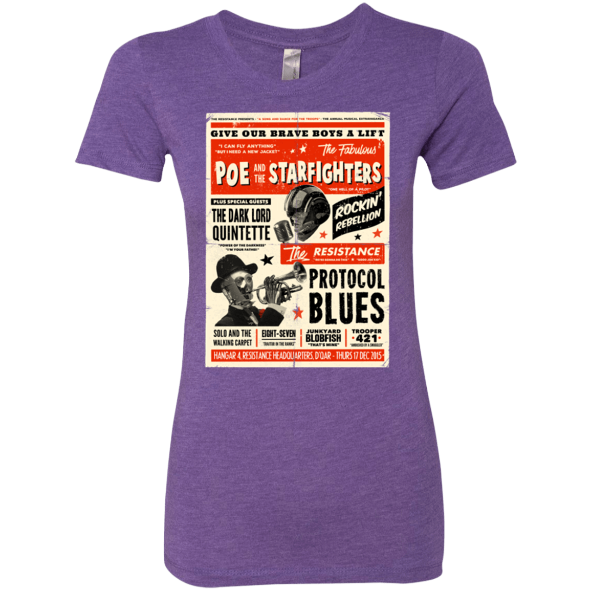 T-Shirts Purple Rush / Small Poe and The Starfighters Women's Triblend T-Shirt