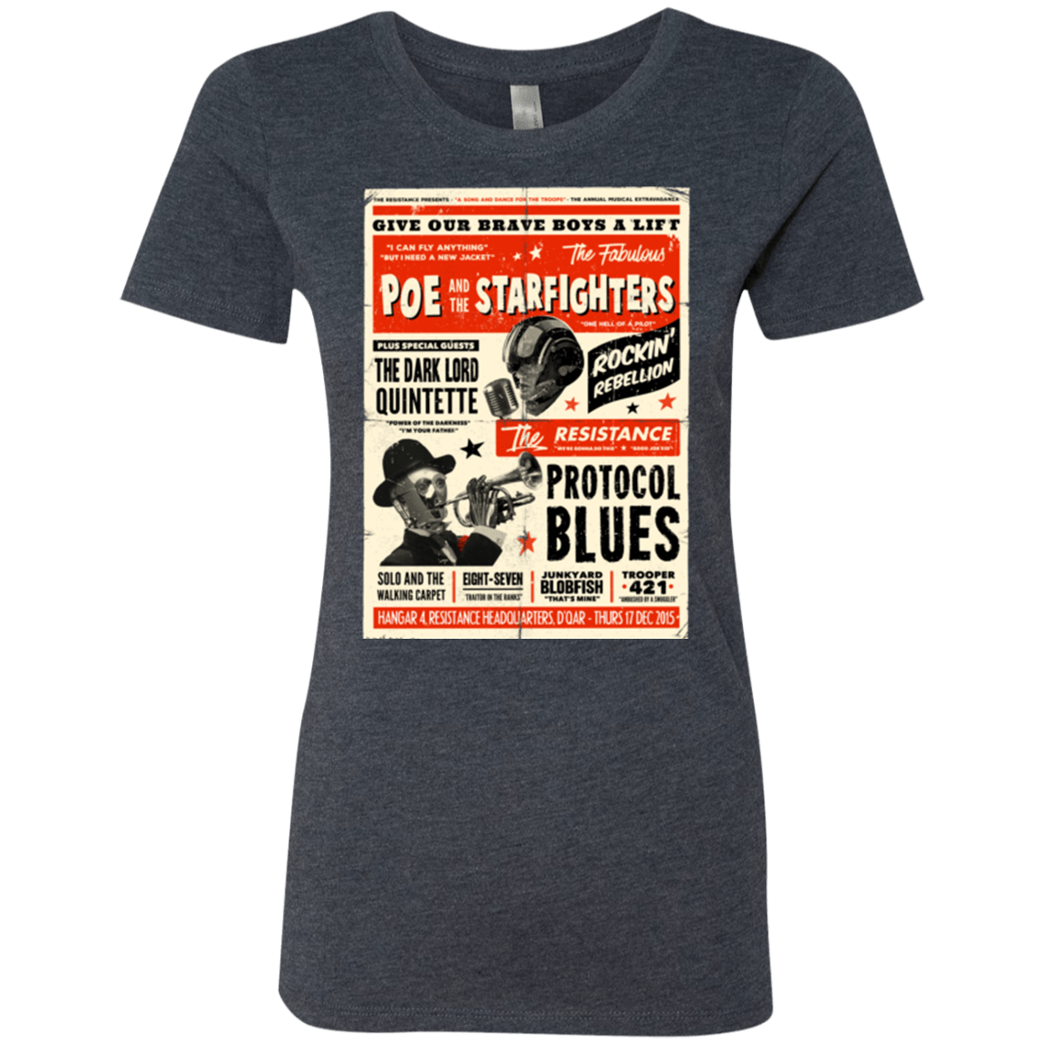 T-Shirts Vintage Navy / Small Poe and The Starfighters Women's Triblend T-Shirt