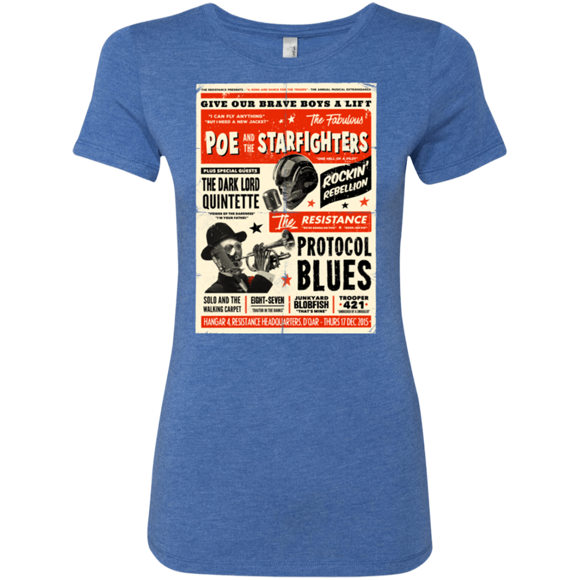 T-Shirts Vintage Royal / Small Poe and The Starfighters Women's Triblend T-Shirt