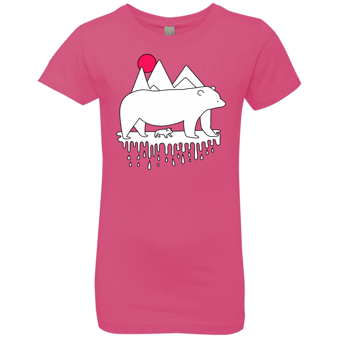 T-Shirts Hot Pink / YXS Polar Bear Family Girls Premium T-Shirt