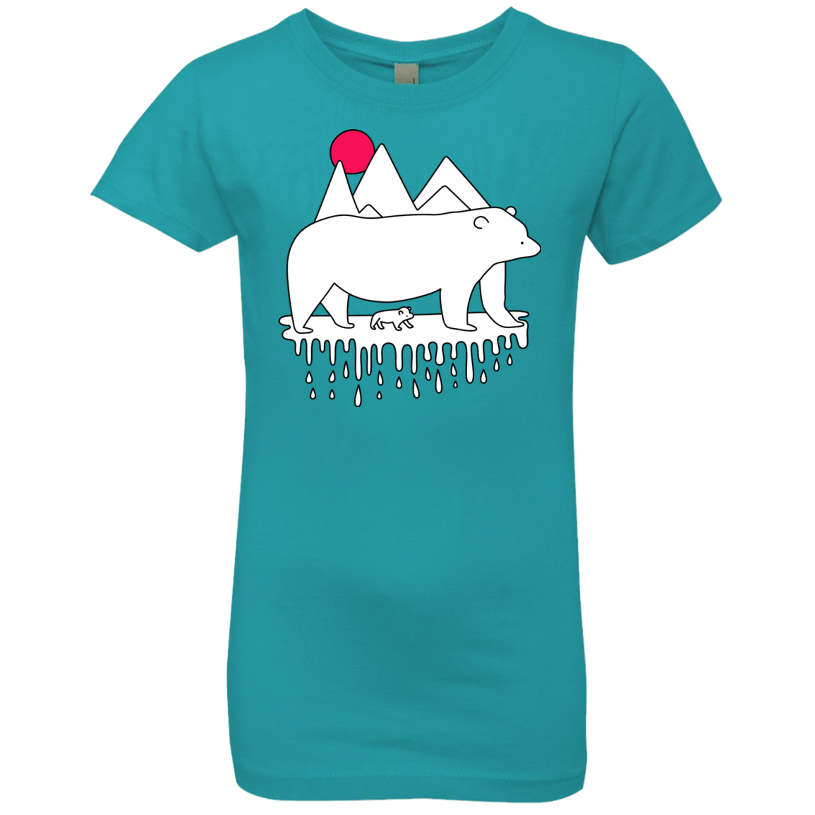 T-Shirts Tahiti Blue / YXS Polar Bear Family Girls Premium T-Shirt