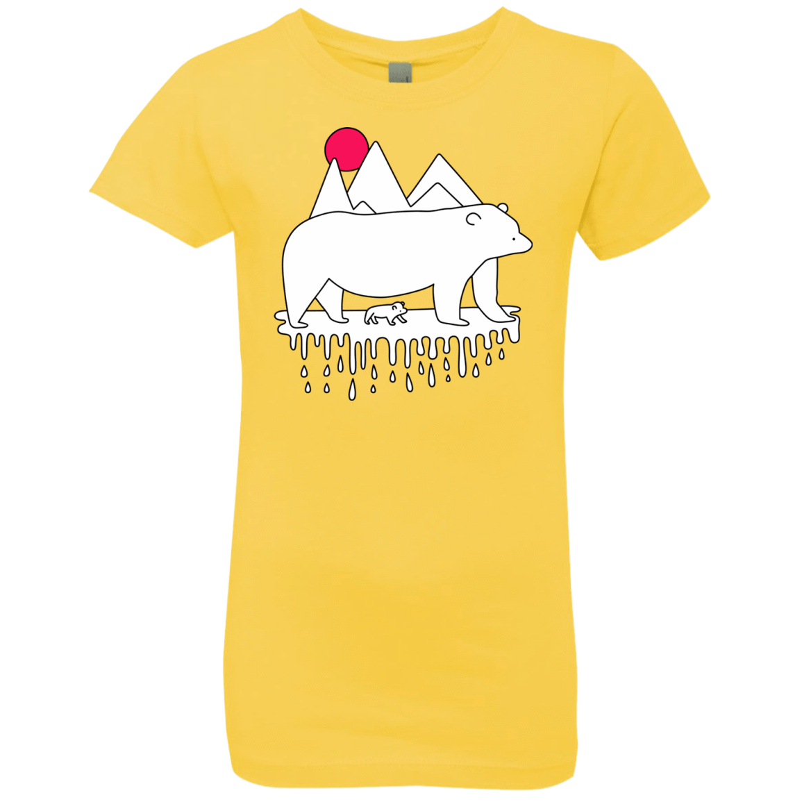 T-Shirts Vibrant Yellow / YXS Polar Bear Family Girls Premium T-Shirt