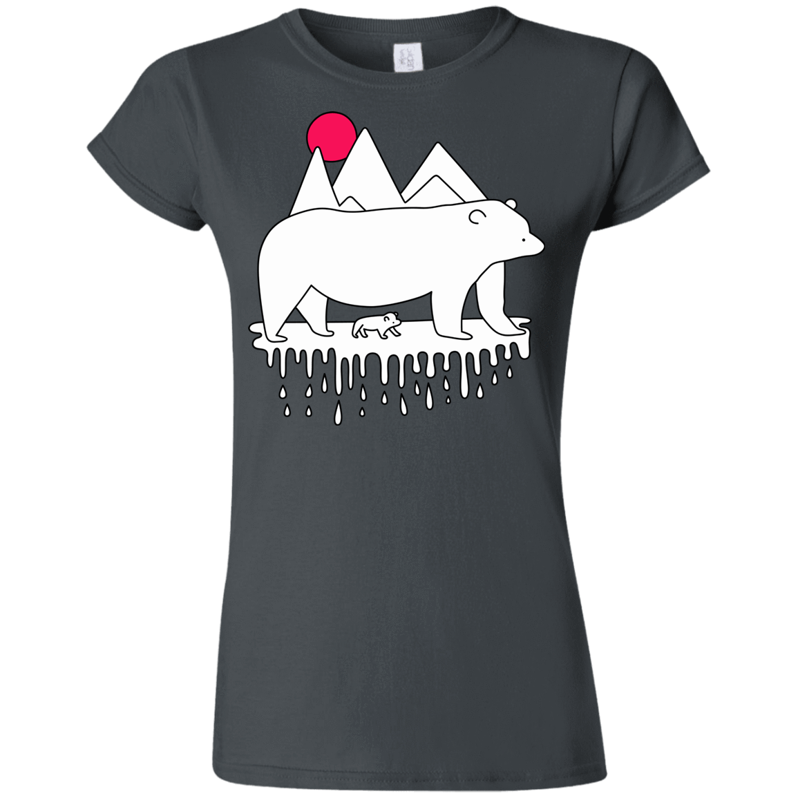 T-Shirts Charcoal / S Polar Bear Family Junior Slimmer-Fit T-Shirt
