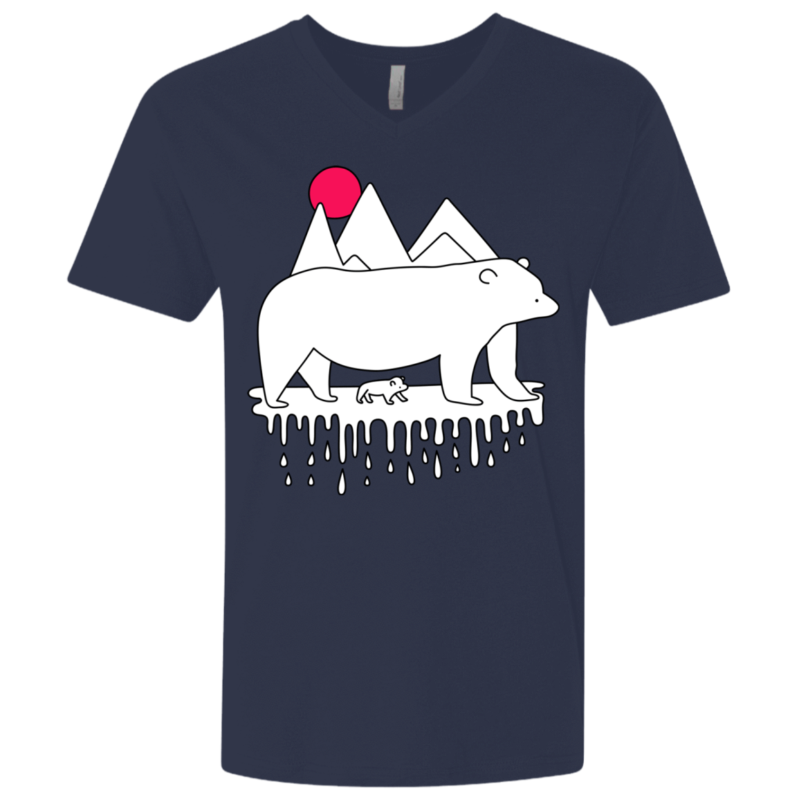 T-Shirts Midnight Navy / X-Small Polar Bear Family Men's Premium V-Neck