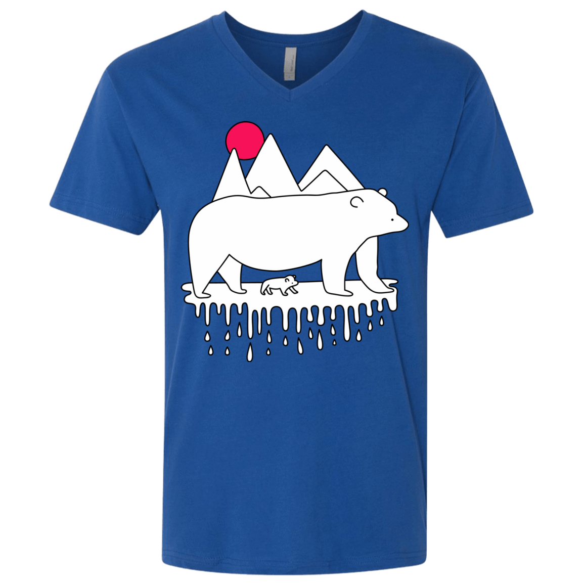 T-Shirts Royal / X-Small Polar Bear Family Men's Premium V-Neck
